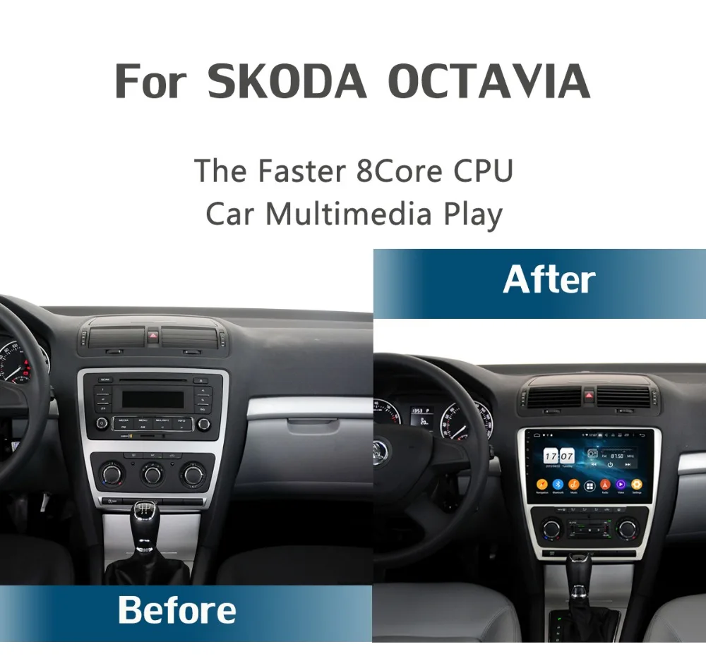 10," ips 8 ядерный 4G+ 64G Android 9,0 автомобильный dvd-плеер для Skoda Octavia A5 2007 2008 2009 2010 2012 2013 gps Радио стерео DSP