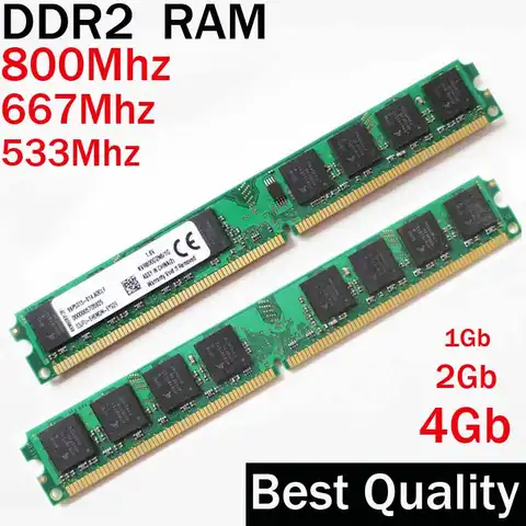 Оперативная память DDR2 2 ГБ 1 Gb 4 ГБ DDR2 800 667 533 Mhz / Для AMD и Intel / Memoria 2gb DDR2 RAM одиночный / РДР 2 Оперативная память PC2 - 6400 5300