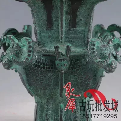 

Antique bronze ornaments four sheep Fang Zun