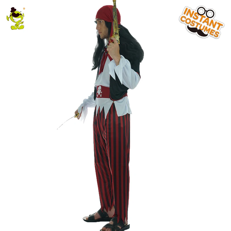 Мужской пиратский костюм одежда для вечеринки костюмы косплея на Хэллоуин