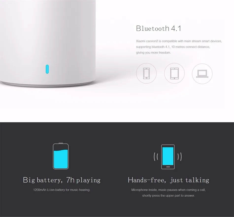 Xiaomi Bluetooth динамик Cannon 2 умный портативный беспроводной сабвуфер Wifi Громкий динамик для Iphone/Android телефона ПК