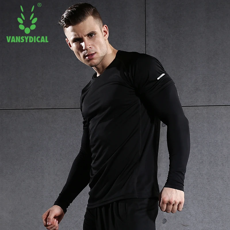 Vansydical рубашка для пробежек мужская короткий рукав мужчин s бег футболки Active с