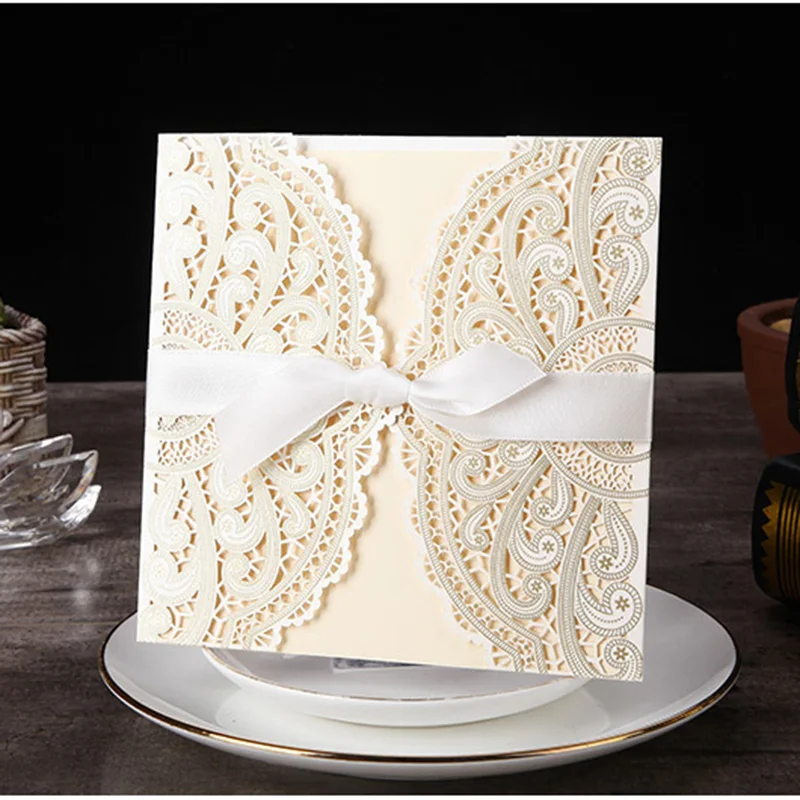 1 шт. синий белый золотой красный лазерная резка свадебные пригласительные