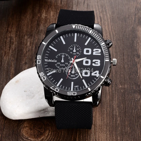 

Men's fashion quartz watch 3 colors hot sale high quality watch analog new design silicone luxury round dial watches relogios