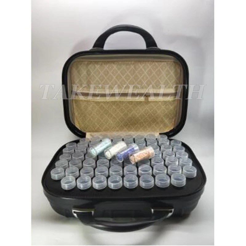 

Diamond Painting Tool Hand Bag with 132 Bottles Cross Stitch Beads Container Diamond Mosaic Storage Box Diamond Embroidery Bags