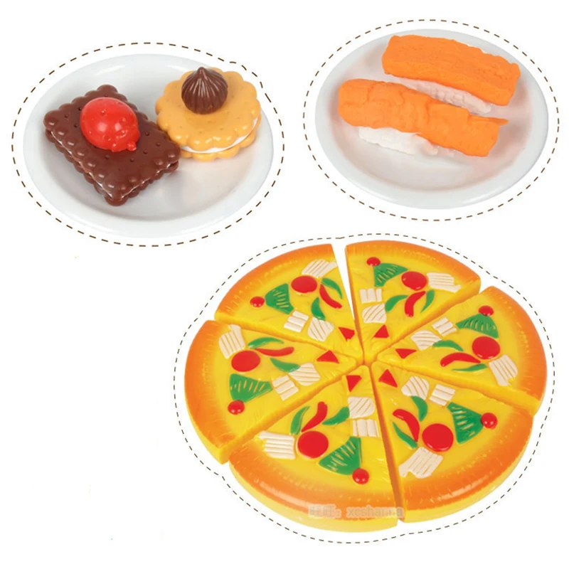 16pcs/set pretend play children Kitchen toy Simulated Pizza Sushi DIY Scene simulation parent-child interaction Gifts | Игрушки и хобби