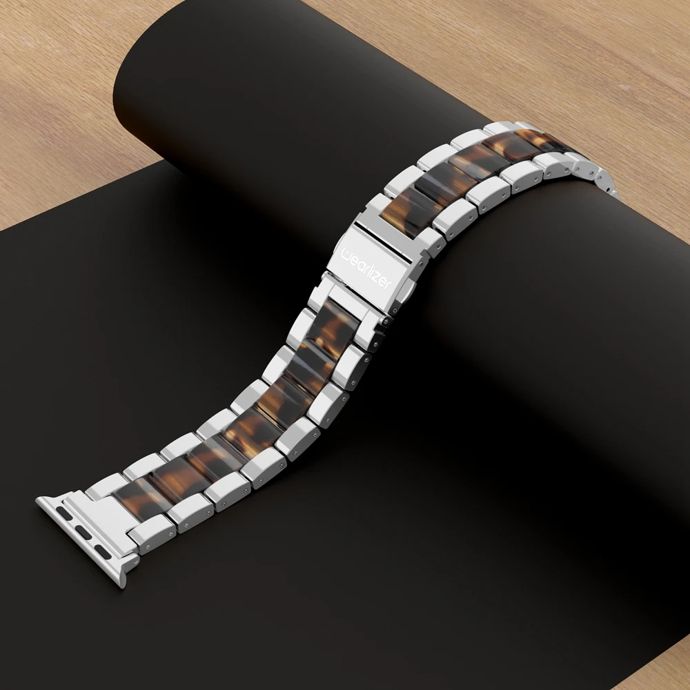 Wearlizer Роскошный металлический ремешок из нержавеющей стали для Apple Watch Band 38 мм 42 мм соединяющий ремешок браслета для iwatch Series 5 4 3 2 1