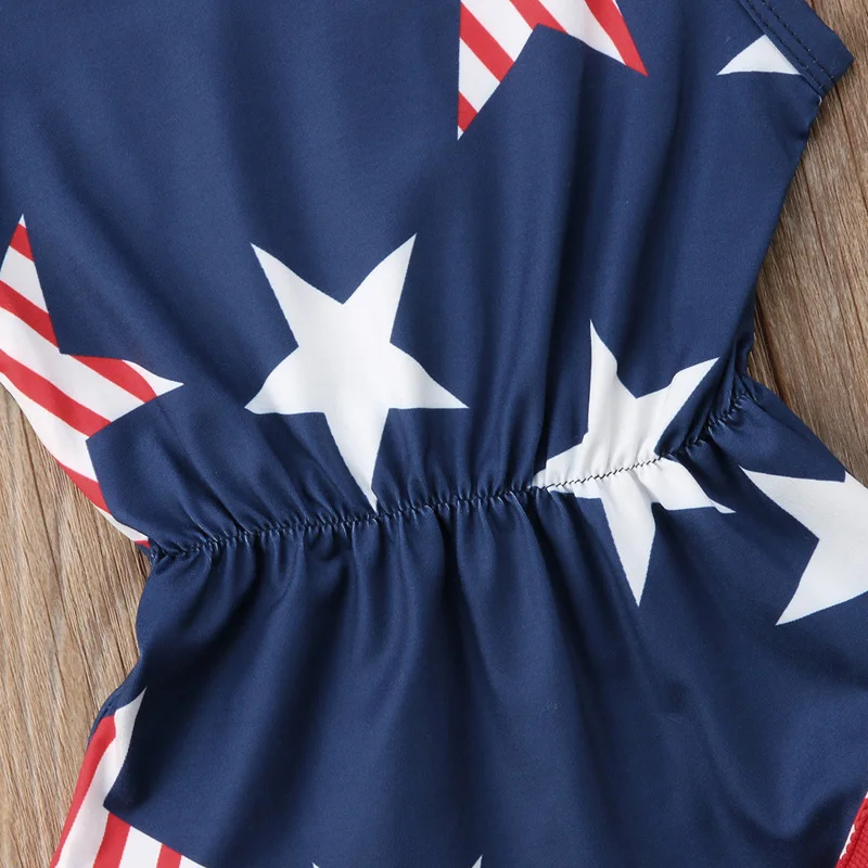 Newborn Baby Girls Clothing Fourth of July Kids Star Romper Jumpsuit Playsuit Outfits | Мать и ребенок