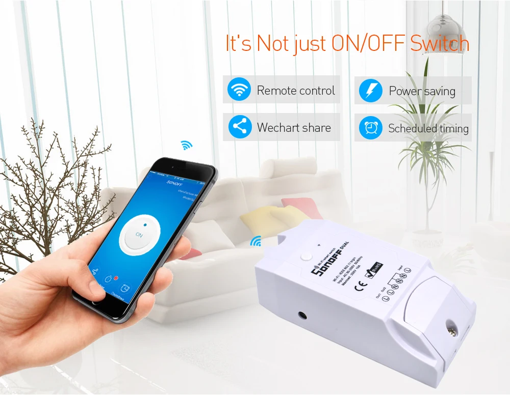 ITEAD sonoff двойной Беспроводной WI-FI реле Модуль для Умный дом автоматизации пульт дистанционного управления DIY синхронизации Wi-Fi 10A 220 В