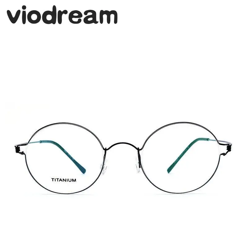 Viodream Ретро Круглый Титан Ultra Light Очки не винт тонкие оптические оправы для очков рецепт очки oculos-де-грау