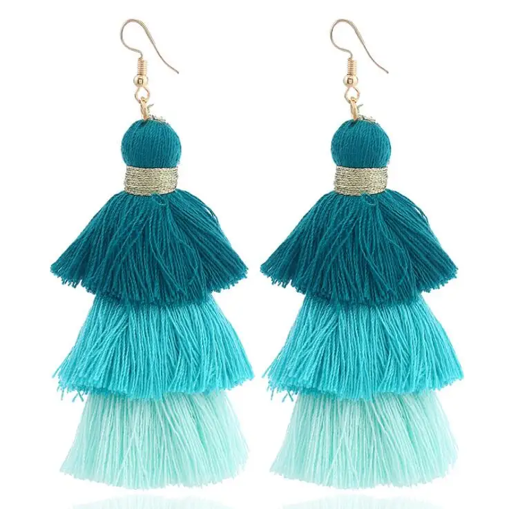 Ботильоны в этническом стиле на лето неон Многоуровневое длинной кисточкой