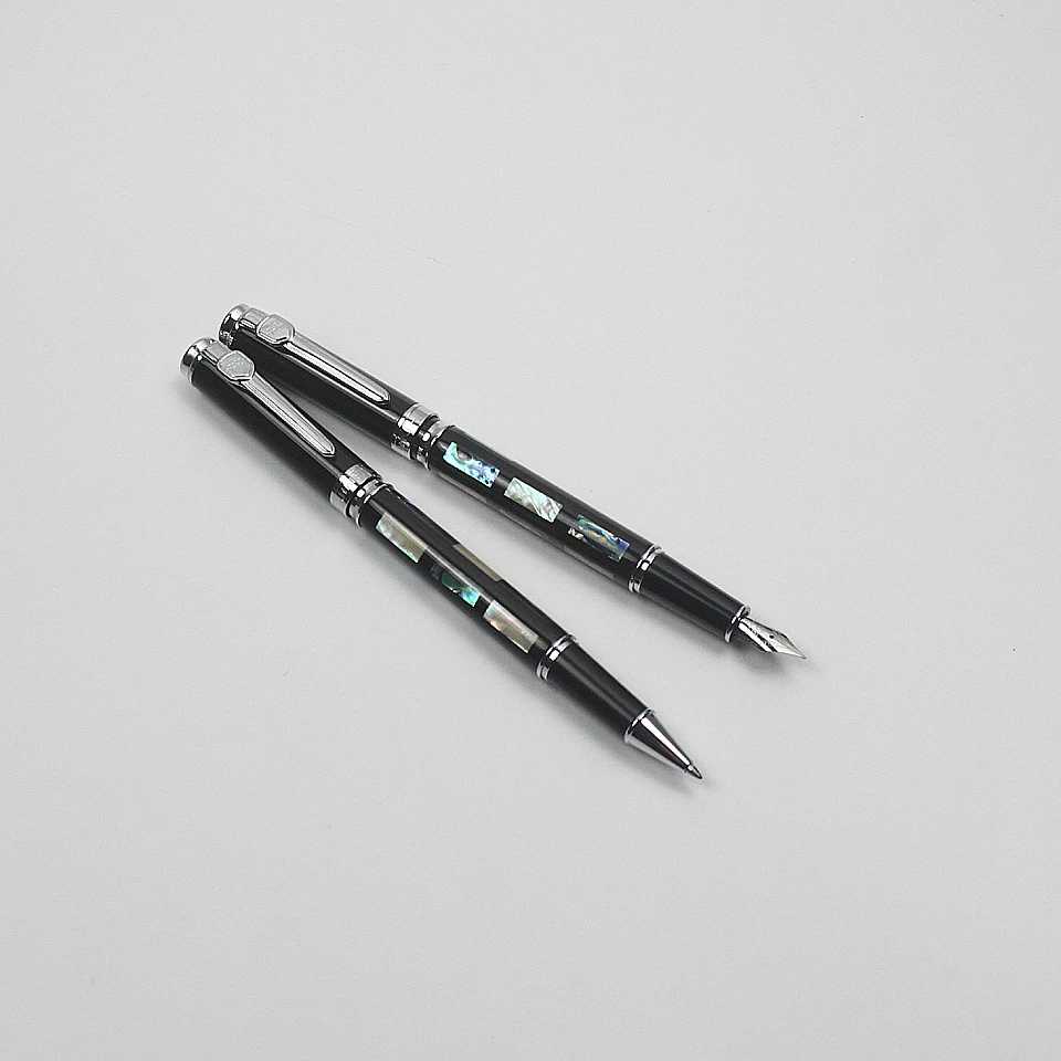 Роскошный JINHAO металл+ Корпус резьба серебряный зажим авторучки и роллер черные чернила для ручек для офиса Бизнес роллер ручка