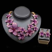 lan palace fine jewelry african wedding beads nigerian necklace and earrings for party beautiful flowers free shipping