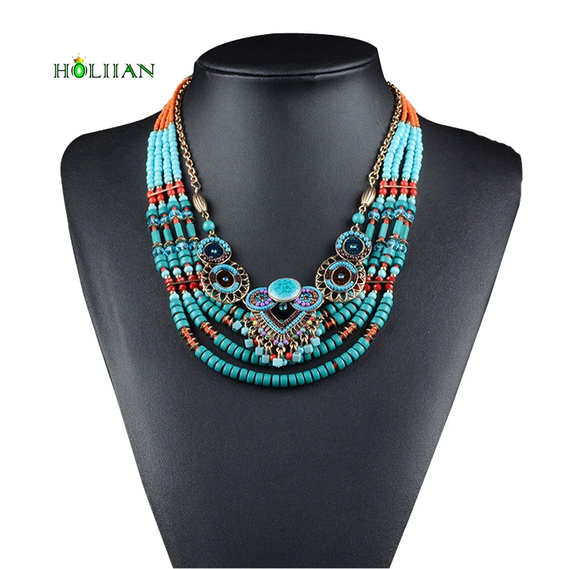 Женское Ожерелье и кулоны в стиле бохо многослойное ожерелье-чокер с бусинами
