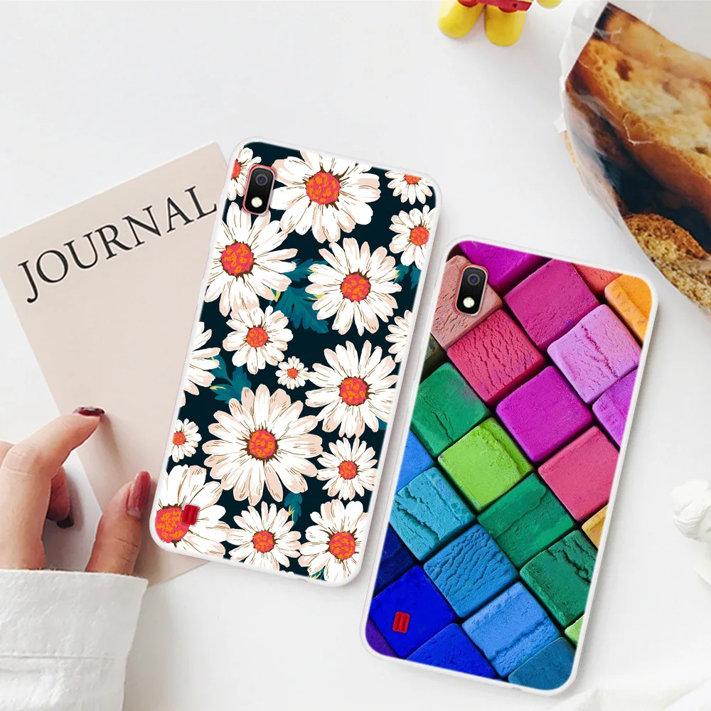 Color Cartoon Design Case For Samsung Galaxy A10 Painted Phone Soft Silicone Full Back Cover | Мобильные телефоны и