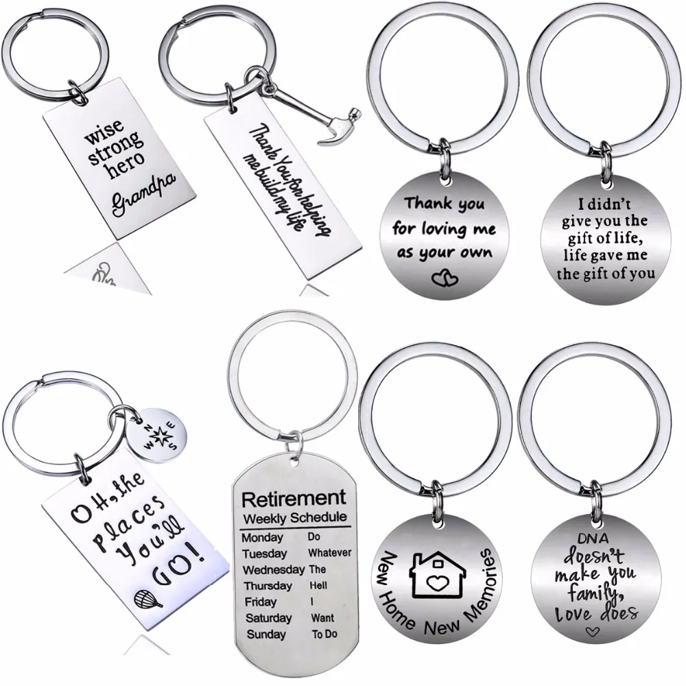 Брелок дедушка в виде дедушки украшение для ключей из нержавеющей стали семьи
