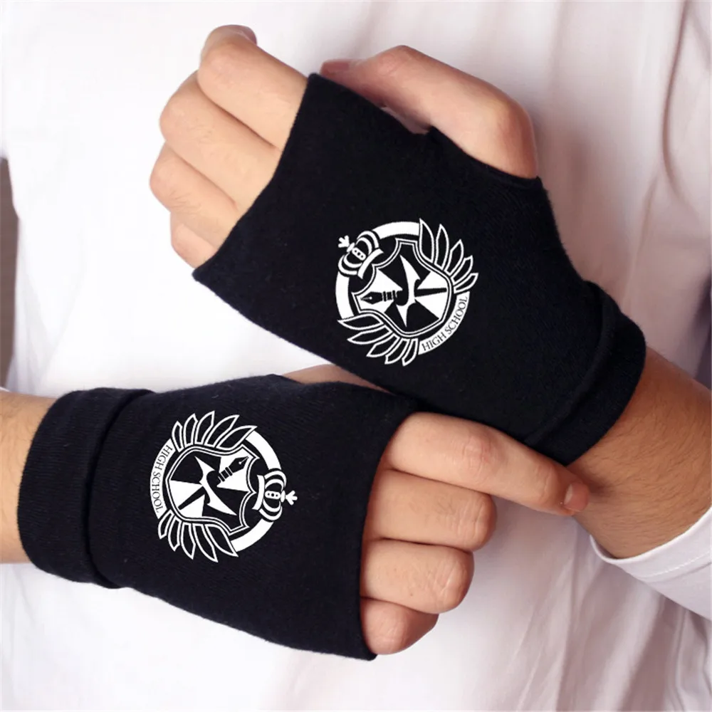 Бежевый Аниме атака на Титанов Madara cat Finger Хлопковые вязаные наручные перчатки варежки для влюбленных аниме аксессуары косплей перчатки без пальцев - Цвет: Бежевый