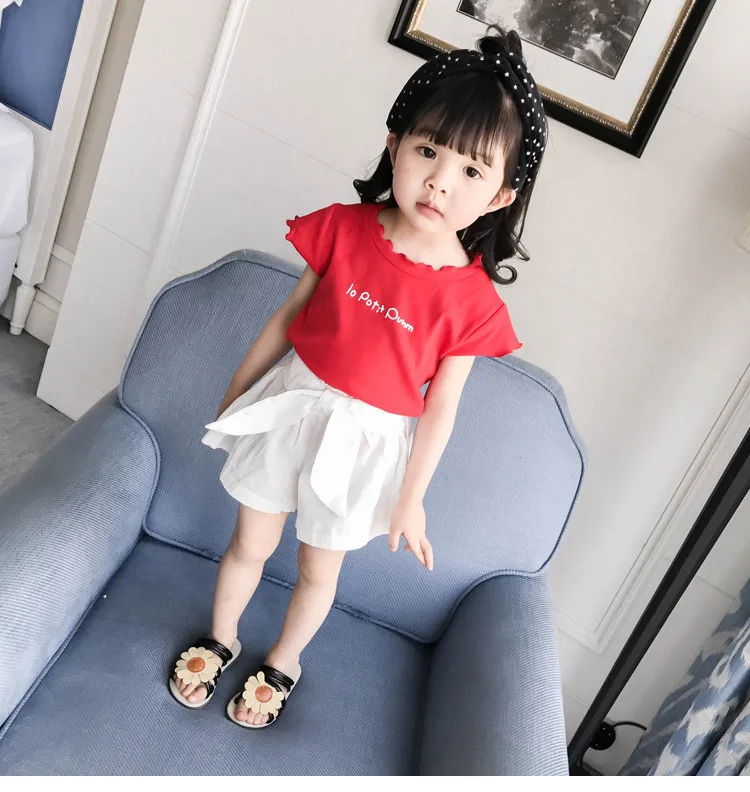 Children's clothing girls summer 2018 Korean version of the cartoon letter printing short-sleeved basic fashion T-shirt | Детская