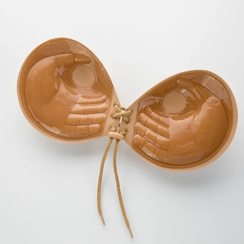 Free shipping!Special beauty Ladies Invisible Thick Bra Super Push Up Evening Dress With Wedding With Gel Self-adhesive