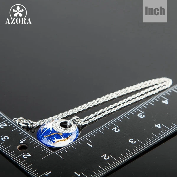 Ожерелье с австрийским кристаллом AZORA белое и Золотое круглое ожерелье подвеской