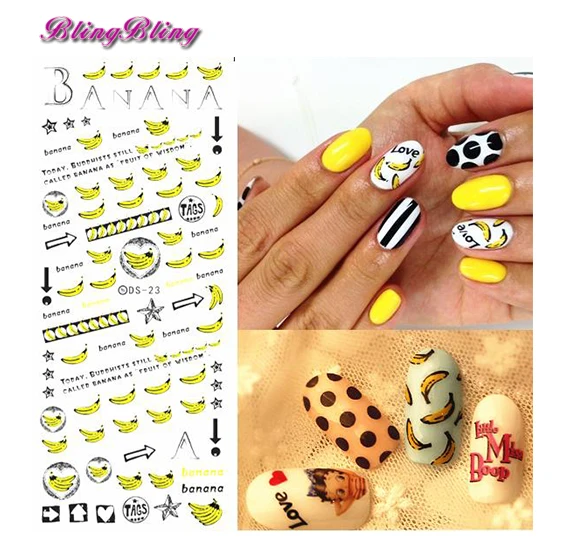 Blignbling 1 шт. Лимонная вода лимон Nail Art Советы украшения серии DS DIY воды наклейки для