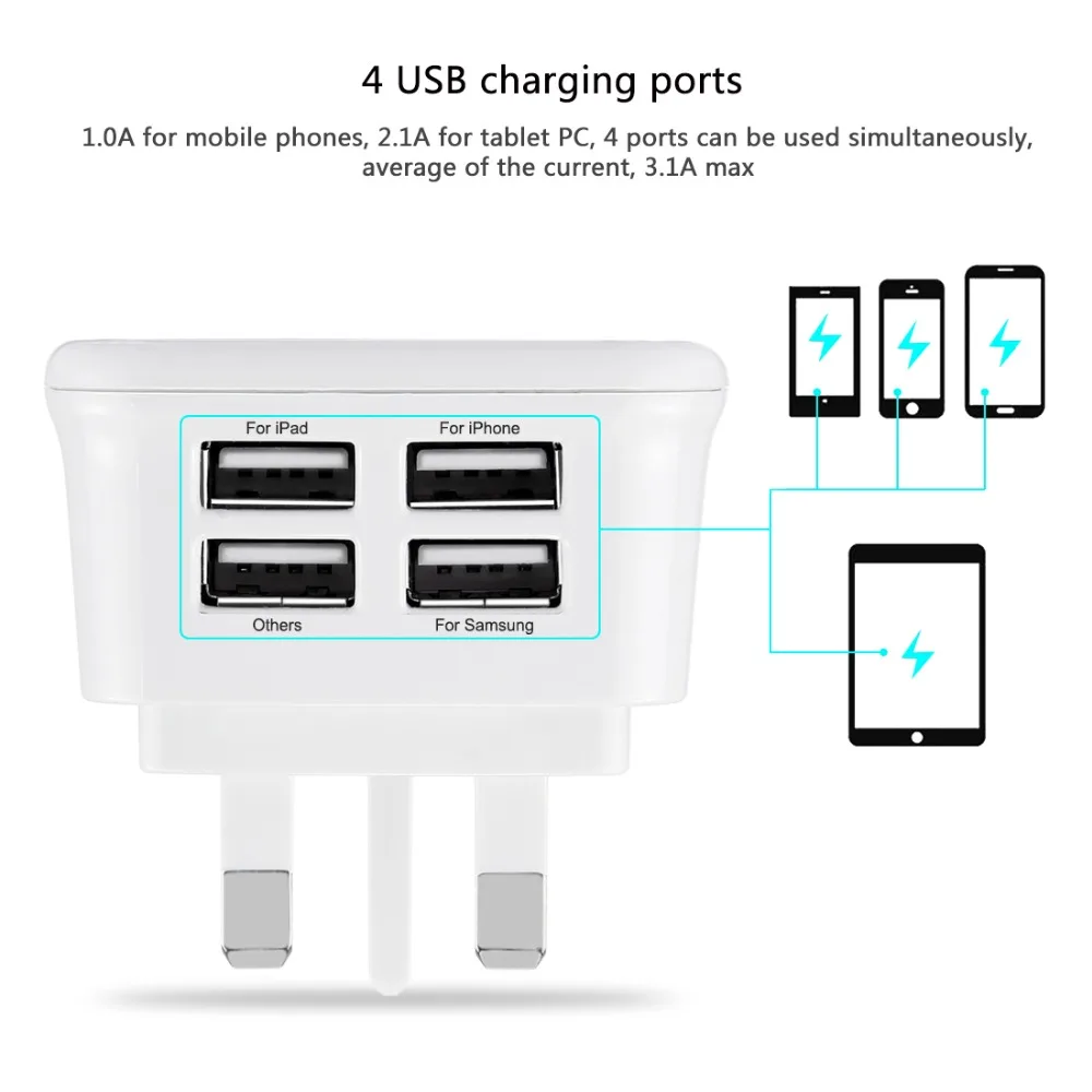 Haweel Универсальное зарядное устройство для iPhone iPad Samsung Huawei XiaoMi|power adapter uk|adapter ukuk plug |