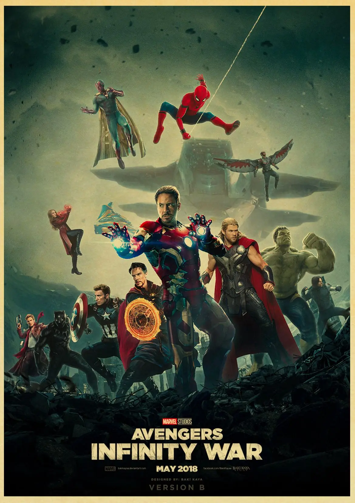Vinatge фильм Marvel Мстители Бесконечность Войны Плакат крафт-бумага напечатаны ретро постеры с супергероями домашний Декор стены стикеры - Цвет: D126
