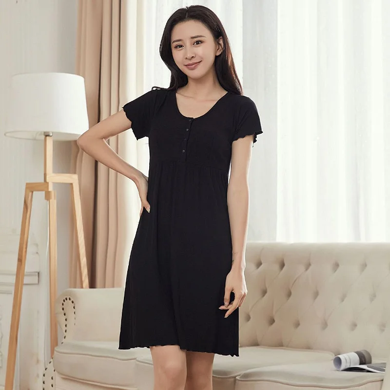 Summer Pregnancy Nursing Pajamas Cotton Maternity Nightgown Soft Pregnant Nursing Sleepwear Maternity Nightwear Pregnant Robe