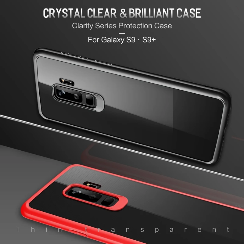Slim Transparent Case for Galaxy S9 Plus Premium TPU+PC Anti-knock Phone Samsung S9+ |