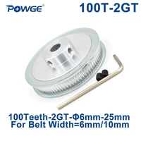 powge 100 teeth 2gt timing pulley bore 66 358101214151619202225mm for gt2 synchronous belt width 610mm 100teeth 100t