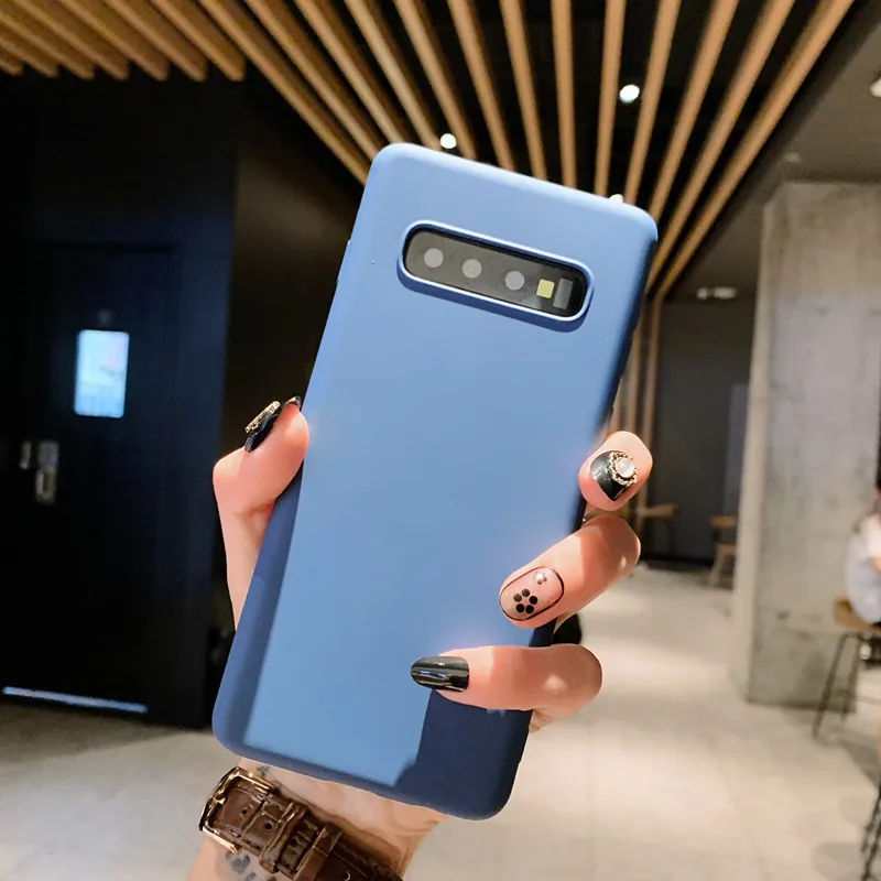 Blue Мягкие Летние жидкий силиконовый чехол для SamSung Galaxy S8 S9 S10 плюс S10E M30 A30 A50 A40 Note 8 9 задняя крышка S7 M30 A70 чехол - Цвет: Blue