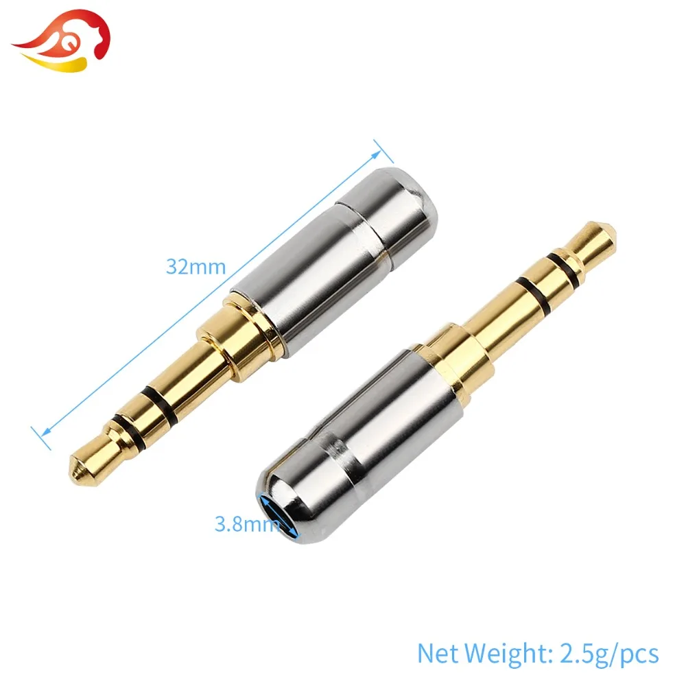 Qyfang 3,5 мм 1/8 ''стерео 2/3/4 полюса аудио Jack штекер наушников DIY Наушники Hi-Fi позолоченный Медь проволочного припоя Разъем