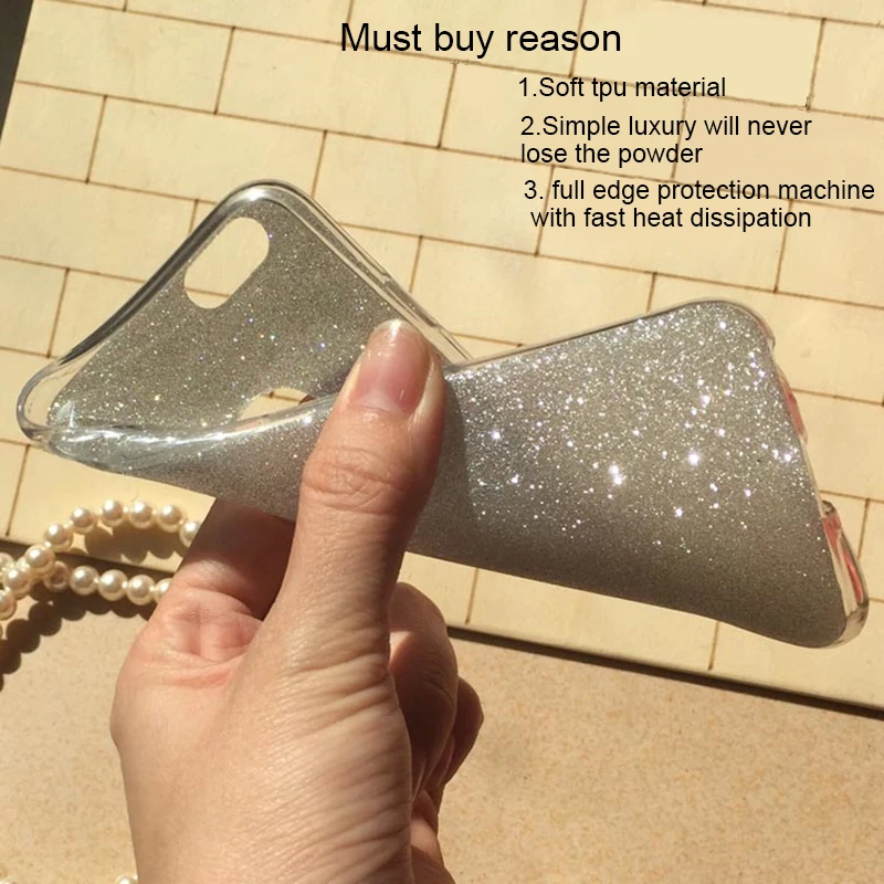 Мягкий пластиковый чехол с блестками силиконовый чехол для iPhone X 10 6 Plus 6splus 7 Plus 8 плюс iPhone 6S 6 s 7 7 S 8 плюс 5 5S 5SE крышка сотового телефона