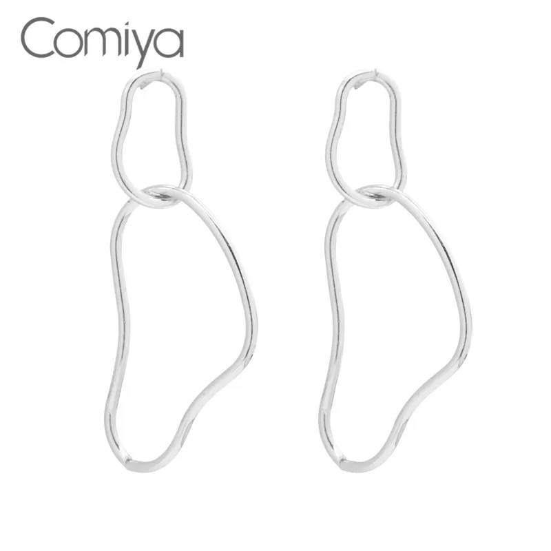 Серьги-подвески Comiya женские длинные серьги серебристого цвета в абстрактной