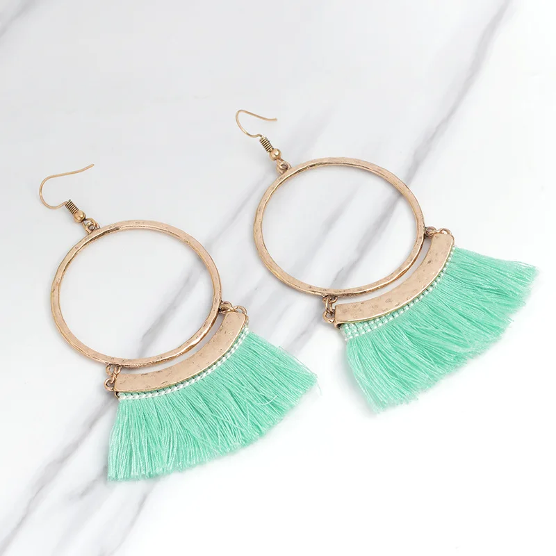 

Apparel Jewelry Earrings Quick Sell New Jewelry Reative Personality Ring Color Tassel Exaggerated Bohemian Earrings