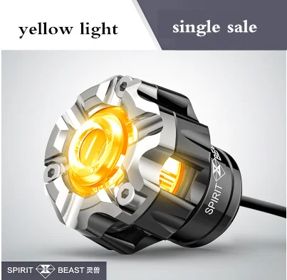 Sliver yellow light Защита от падения мотоцикла, светодиодный фонарь с ЧПУ из алюминиевого сплава, рамка, ползунок, защита от Краш двигателя, защитная накладка, SPIRIT BEAST - Цвет: Sliver yellow light