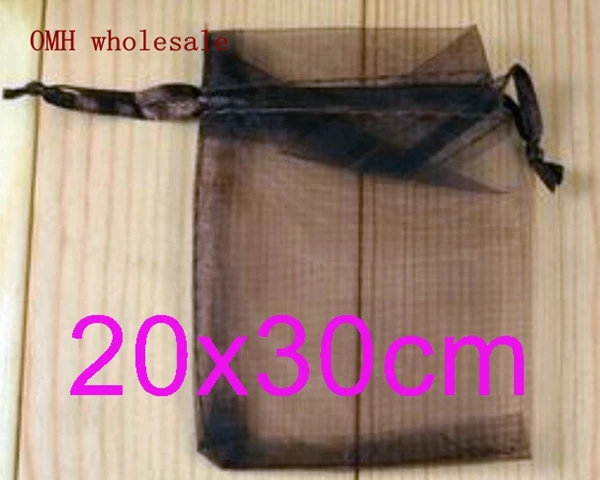 OMH wholesale 7x9 10x12 10x15 11x16 15x20 17x23 13x18 20x30cm 50pcs black Christmas Packaging bags jewelry voile gift bag BZ08-2 | Украшения