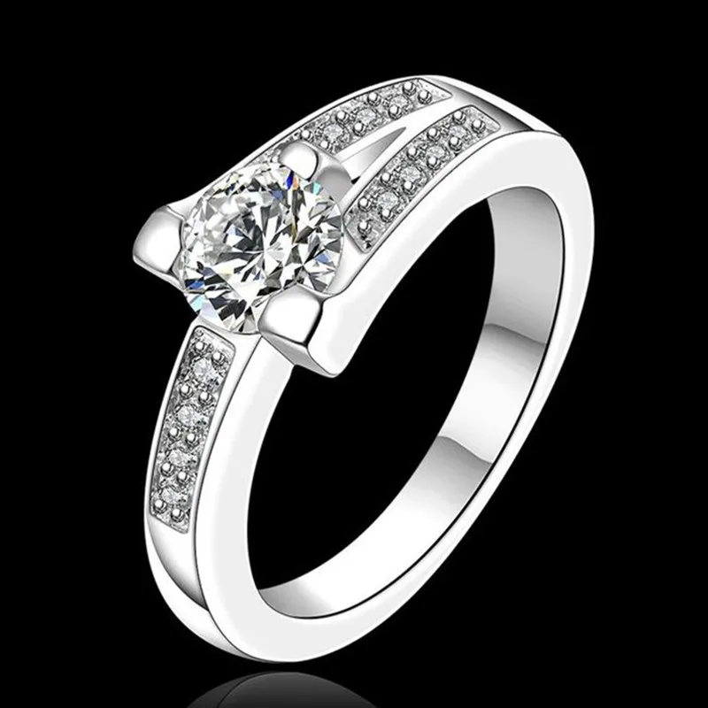 Посеребренная кольцо стерлингового серебра--Jewelry Кольцо заводские цены вставка