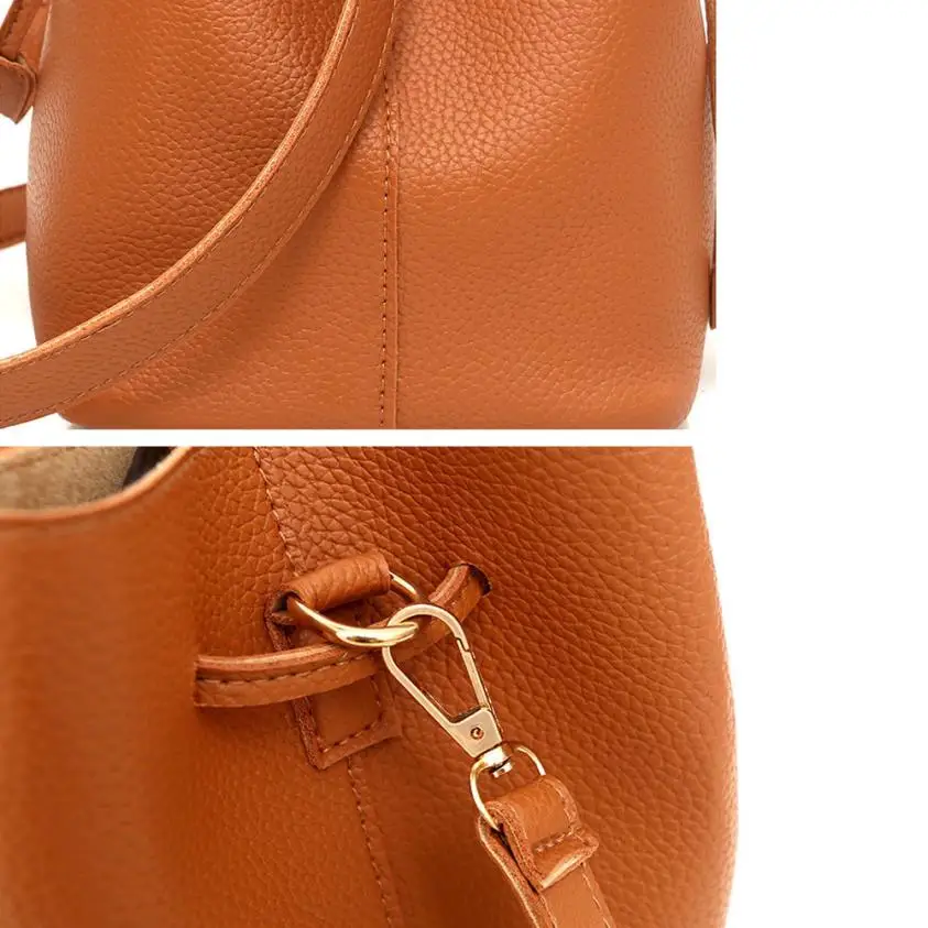 4 шт. женская сумка мессенджер из искусственной кожи личи через плечо однотонная