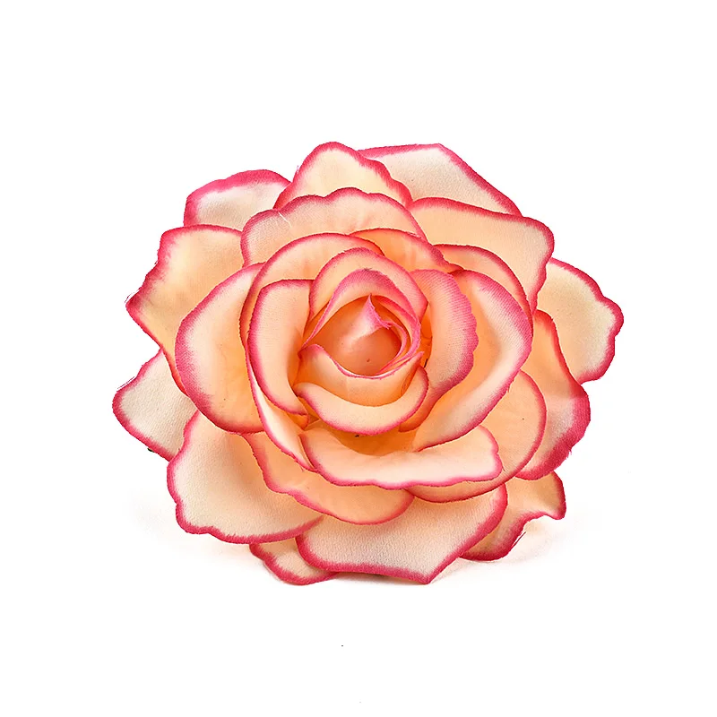 Gradient Peach 30 шт. большие искусственные белые розовые шелковые головки цветов для украшения свадьбы DIY ВЕНОК Подарочная коробка Скрапбукинг Ремесло поддельные цветы - Цвет: Gradient Peach