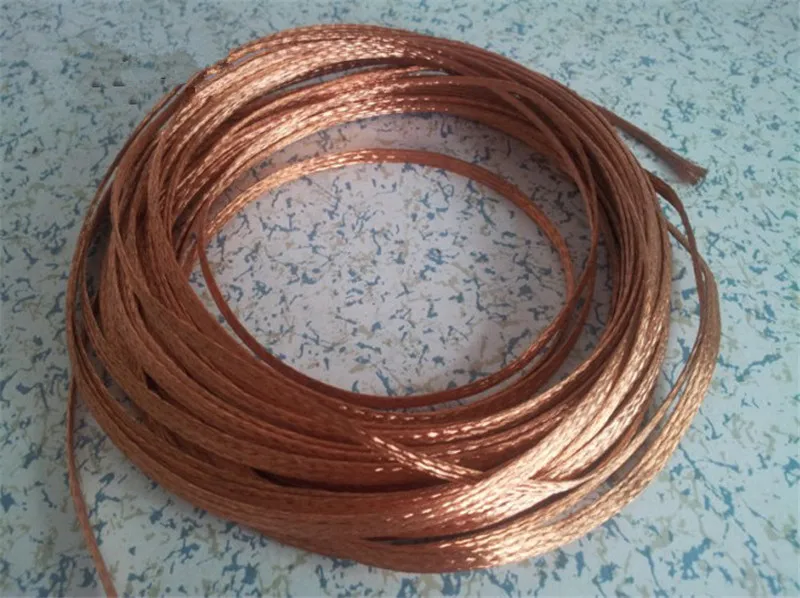 

1PCS YT1538 Copper Braided Strap 10mm2 Conductive Band Copper Strip Length 1 Meter Free Shipping Copper Wire