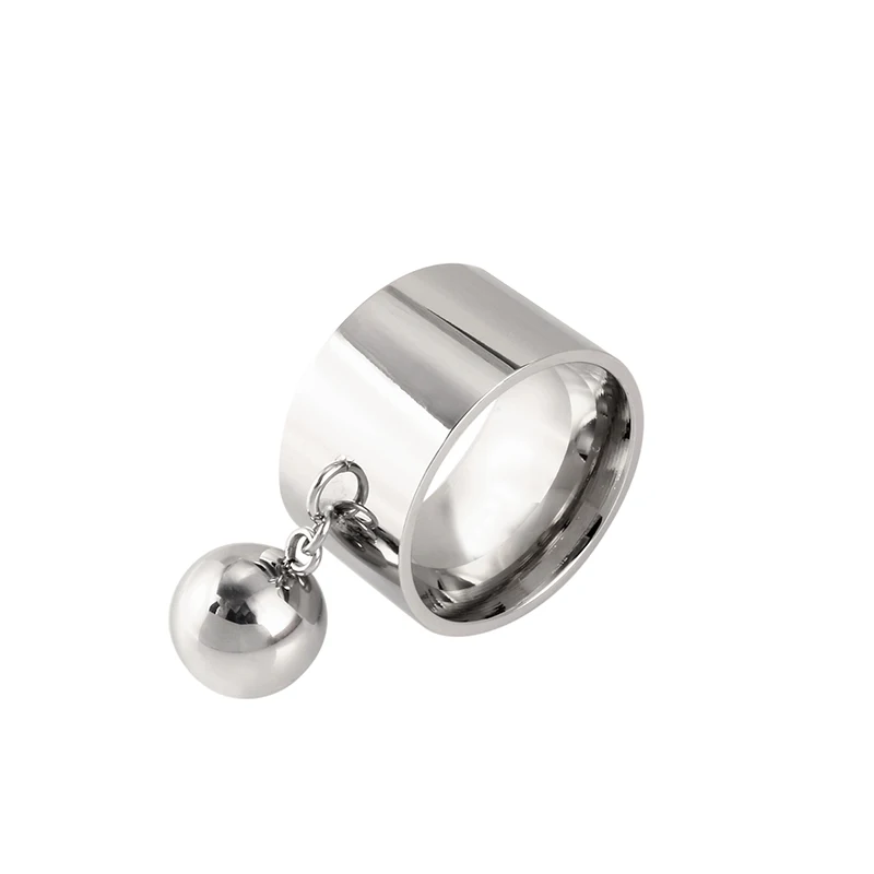 Модный бренд Bague Femme, круглые бирки, кольца из нержавеющей стали для женщин, ювелирные изделия на палец, очаровательные широкие серебряные кольца для свадебного подарка