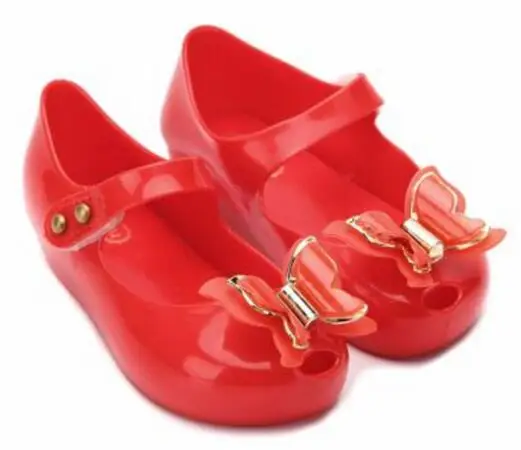 Melissa 6 Цвет 3D бабочка милый пластиковые сандалии для девочек Melissa/детские туфли детские сандалии удобные туфли принцессы - Цвет: Красный