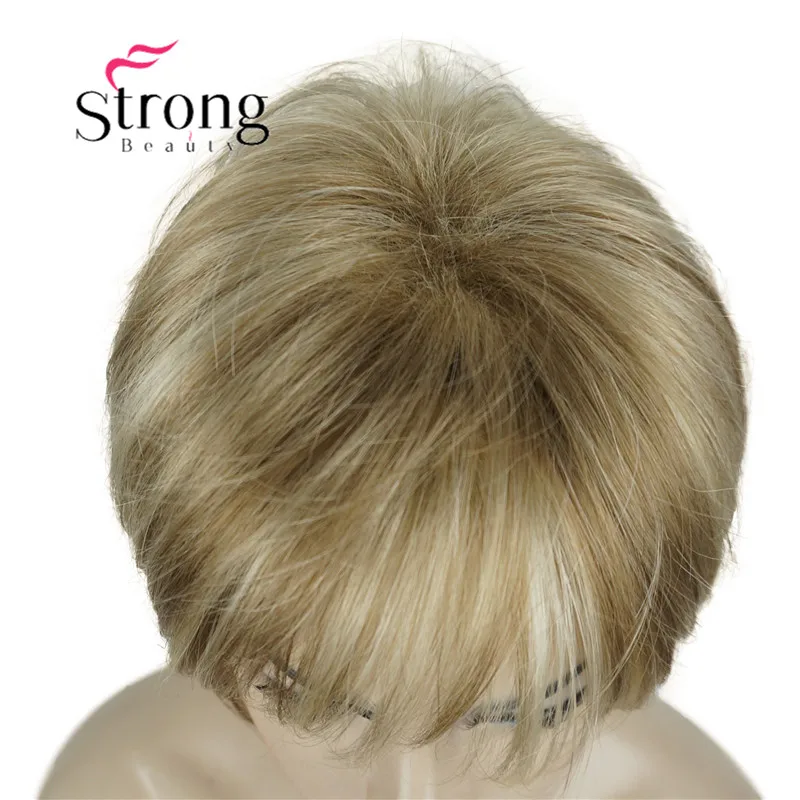 StrongBeauty короткий слоистый блондин Толстый Пушистый полный синтетический парик Тепло ОК