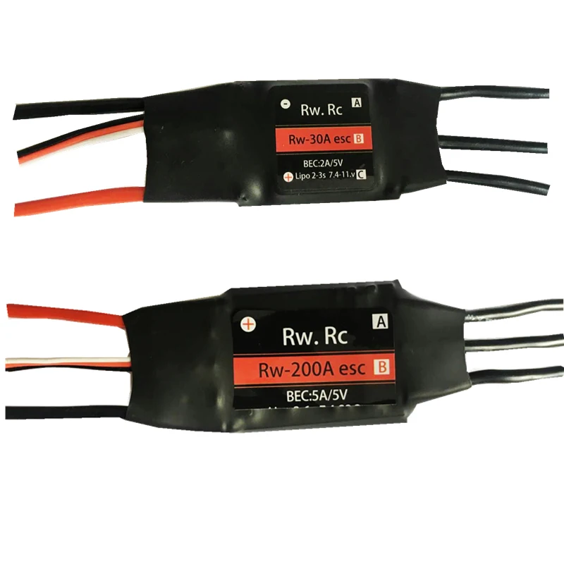 RW.RC 2 6S 30A/50A/70A/125A/200A ESC 5V/2A 5V/5A UBEC бесщеточный контроллер скорости для