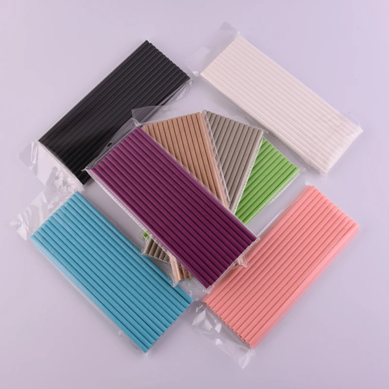 Одноразовые бумажные соломинки черные белые розовые синие для детского душа