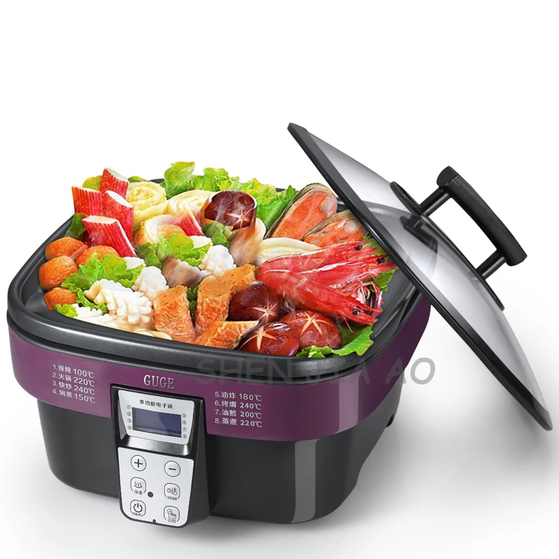 

Household multi-functional electric cooker AD-G909 non-stick electric cooker 5L multi-purpose electronic wok 220~240V 1400W 1PC