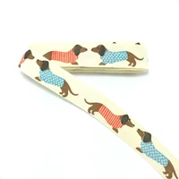 hot 2015 new wholesale 16mmx100mlot 100 cotton ribbon colours dog printing zakka handmade lace dog cat chain accessories