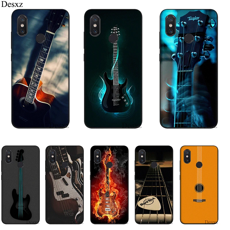 Чехол для телефона Xiaomi MiMAX3 6 8 9 10 SE A1 2 3 9T CC9 E Pro LiteSilicone Cover Bass Guitar Strings Music Bag