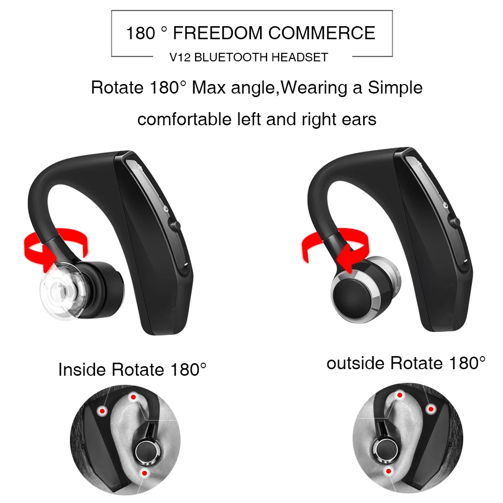 AMTERBEST V12 Беспроводной Bluetooth наушники для спорта вождения гарнитуры вкладыши Шум